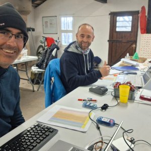 La « GEC » (gestion électronique de course) par M. Désiré assisté de M. Bachellerie (pas la meilleure mission pour profiter des courses !)