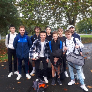 Equipe lycée cadets garçons de foot à 7 : Elric, Romain Dumas (coach bénévole), Dorian, Rémi, Lukas, Anthony, Mathis, Dylan, Loric Brassart (coach stagiaire)
