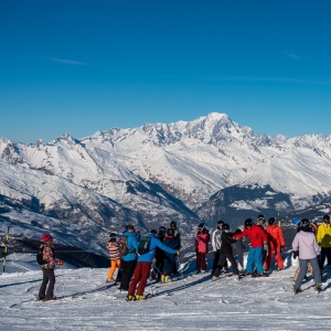 Le groupe débutants au sommet de « Roche de Mio », face au Mont-Blanc